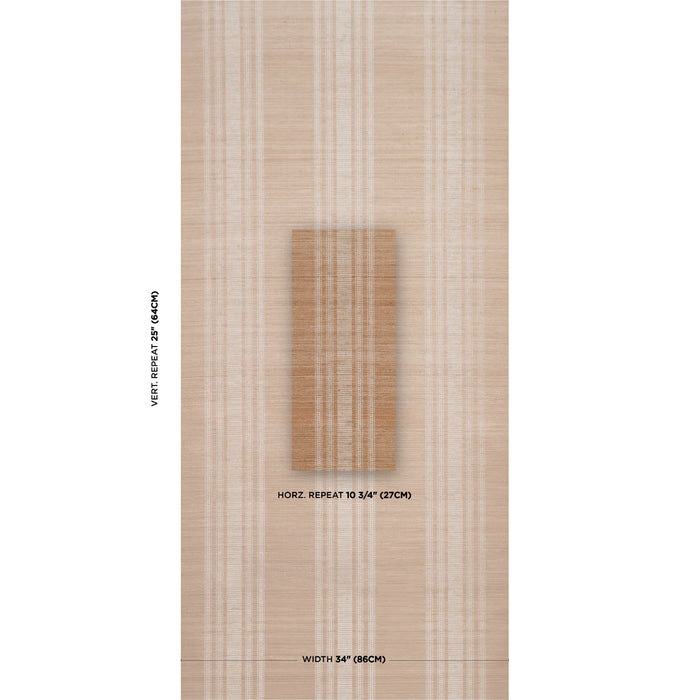 Schumacher Cassia Silk Stripe Wallcovering Neutral Wallpaper 5017450