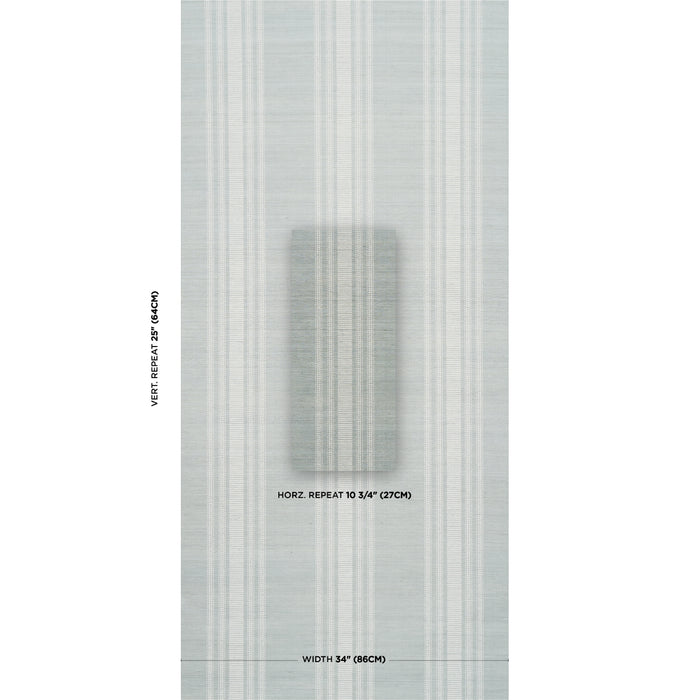 Schumacher Cassia Silk Stripe Wallcovering Sky Wallpaper Sample 5017452