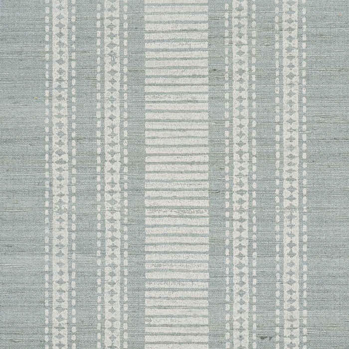 Schumacher Cassia Silk Stripe Wallcovering Sky Wallpaper Sample 5017452