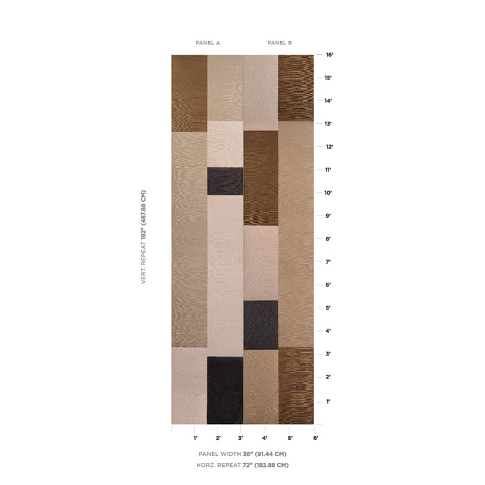 Schumacher Kaori Panel Set Driftwood Wallpaper Sample 5017460