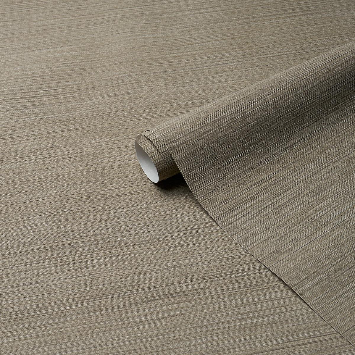 Schumacher Abaca Fine Weave Vinyl Taupe Wallpaper Sample 5017483