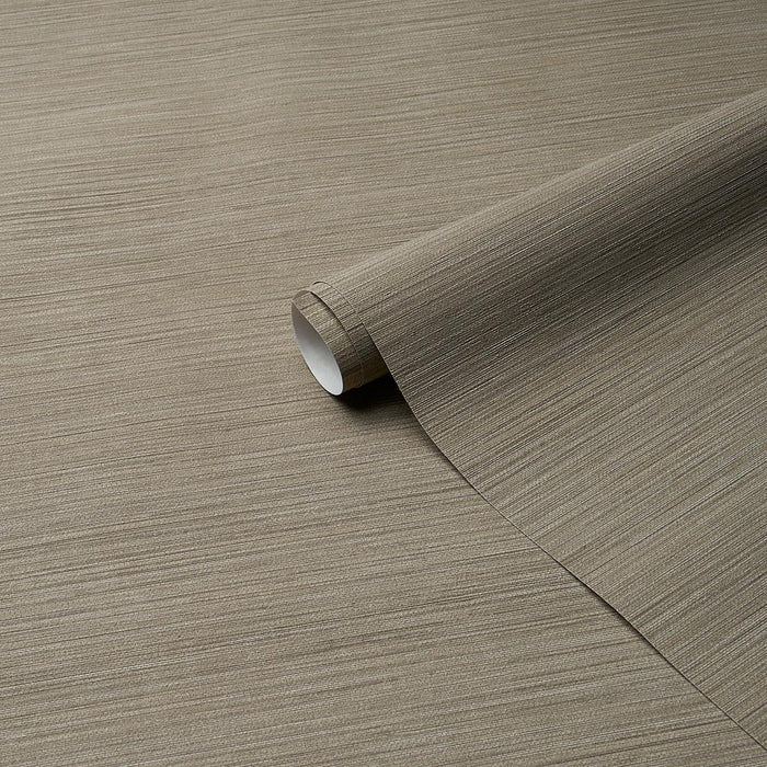 Schumacher Abaca Fine Weave Vinyl Taupe Wallpaper Sample 5017483