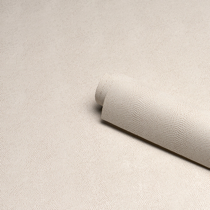 Schumacher Snakeskin Vinyl Ivory Wallpaper Sample 5017500