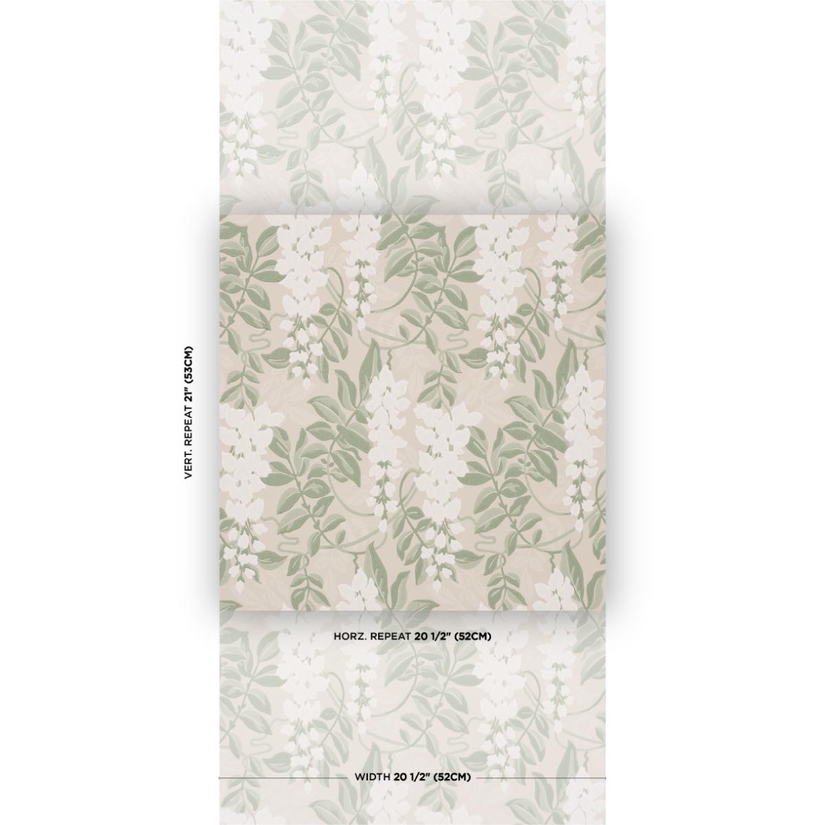 Schumacher Lucia Wisteria Sage Wallpaper Sample 5017530