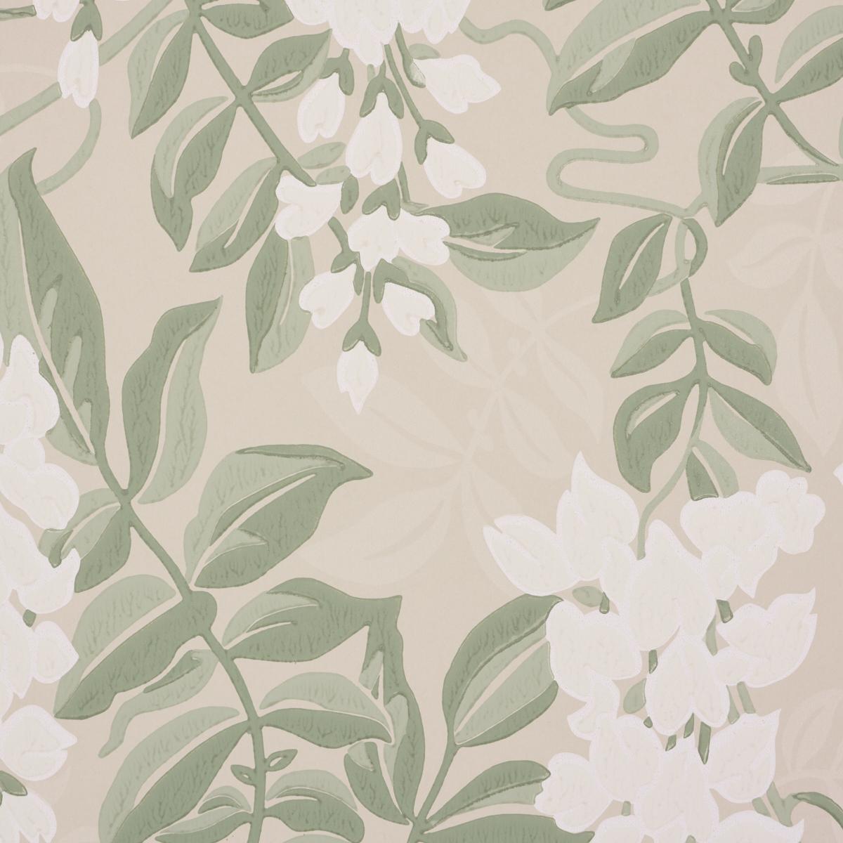 Schumacher Lucia Wisteria Sage Wallpaper Sample 5017530