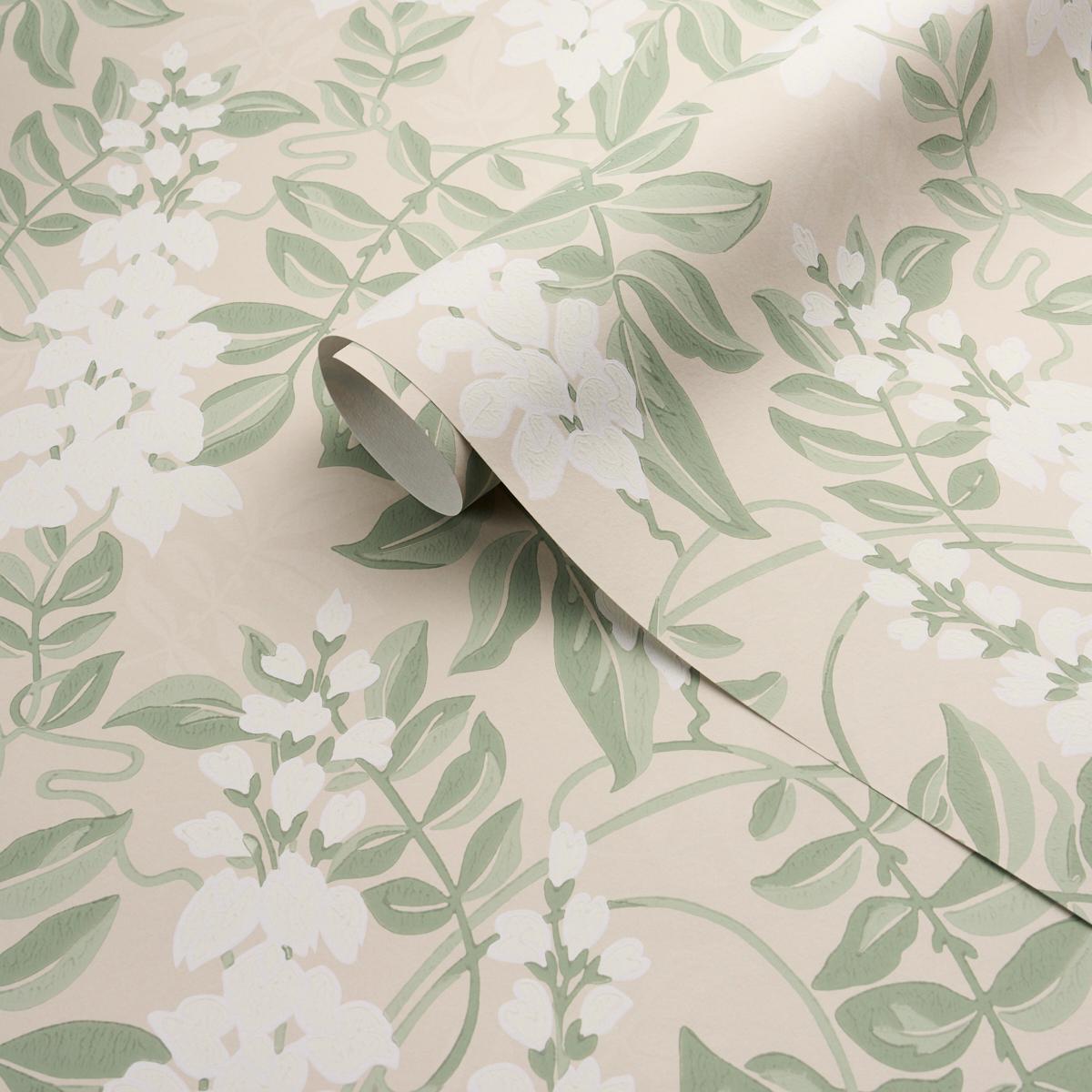 Schumacher Lucia Wisteria Sage Wallpaper 5017530