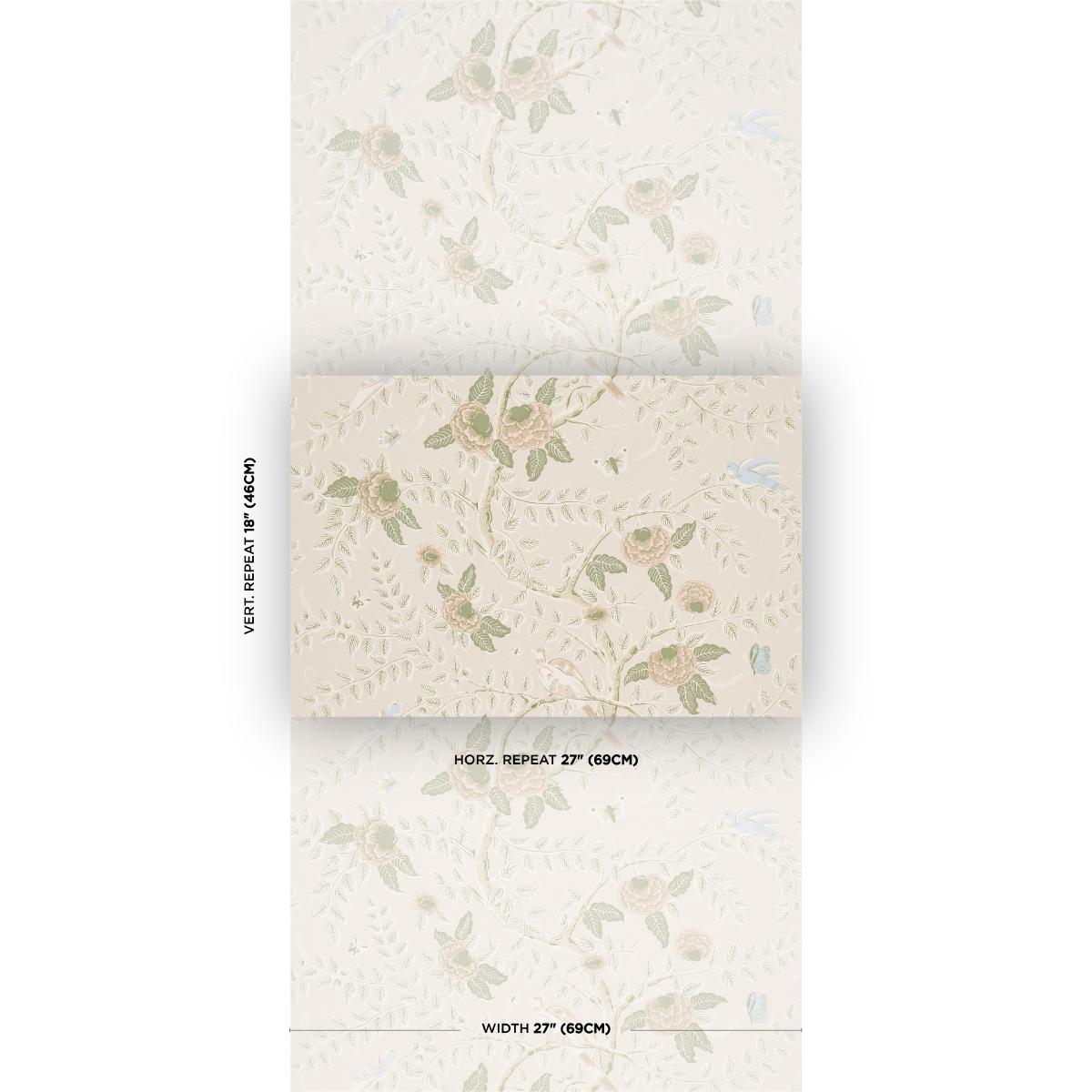 Schumacher Tole Bird Petal Wallpaper Sample 5017541