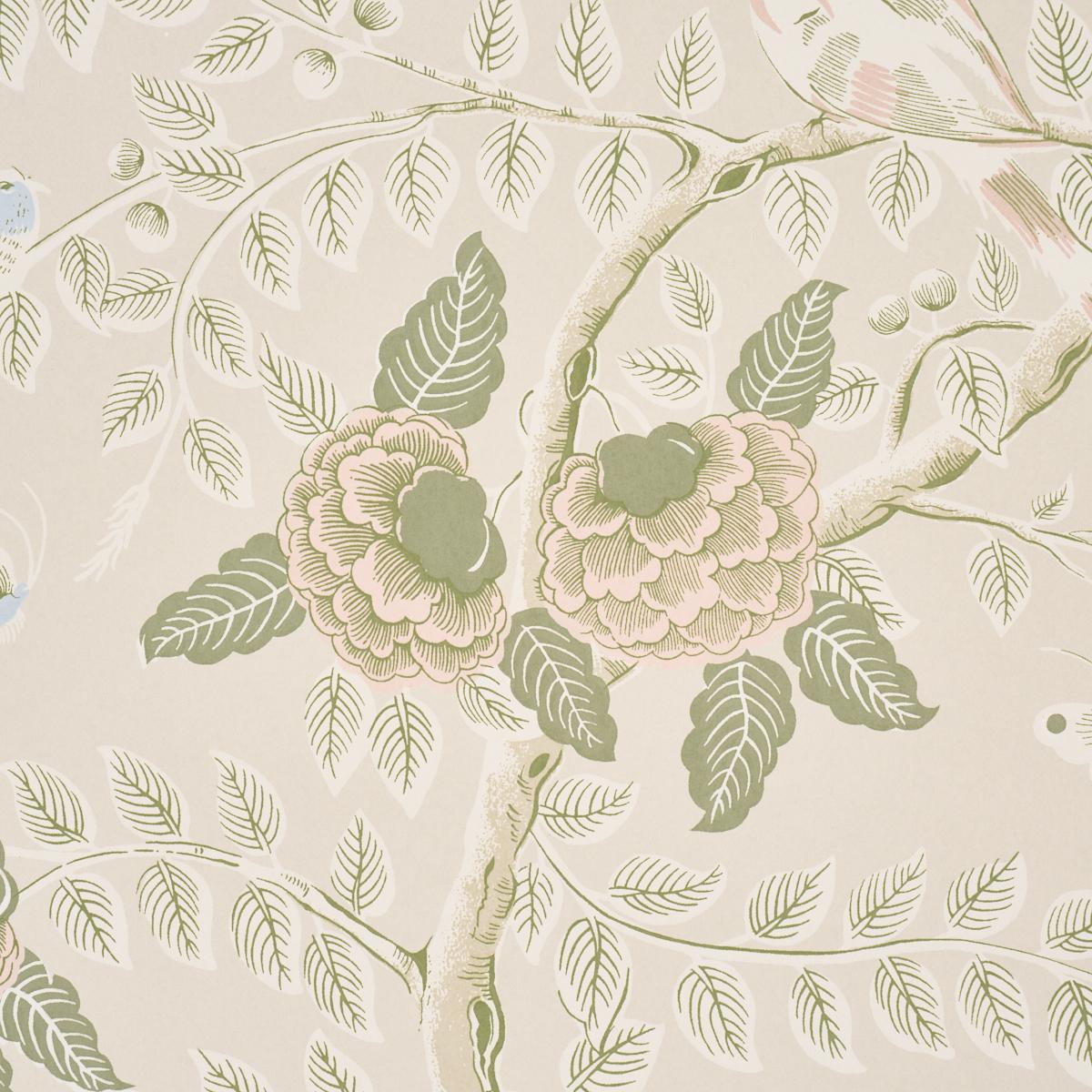 Schumacher Tole Bird Petal Wallpaper 5017541