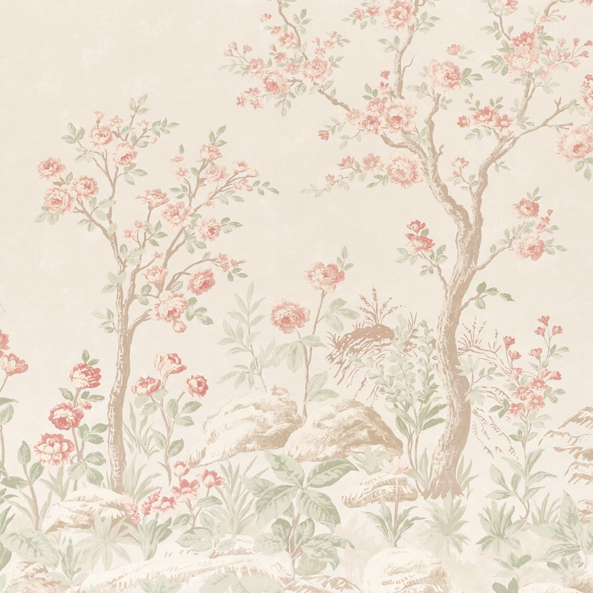 Schumacher Charlotte'S Garden Panel Set Petal Wallpaper Sample 5017550