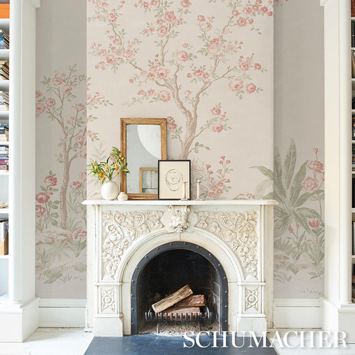Schumacher Charlotte'S Garden Panel Set Petal Wallpaper Sample 5017550