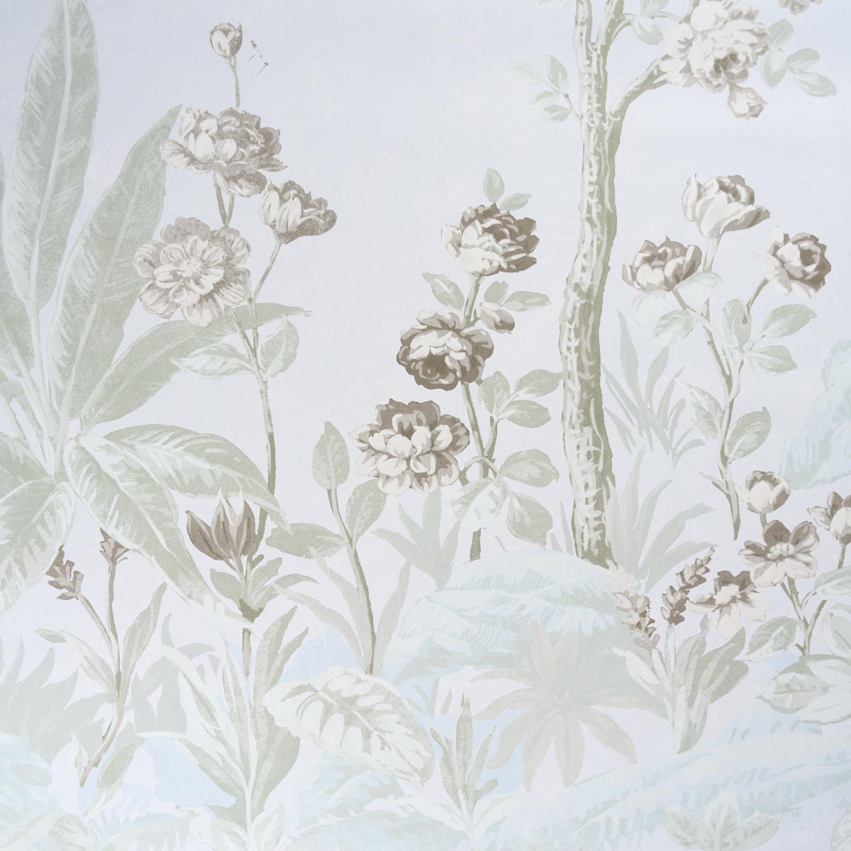 Schumacher Charlotte'S Garden Panel Set Periwinkle Wallpaper 5017552