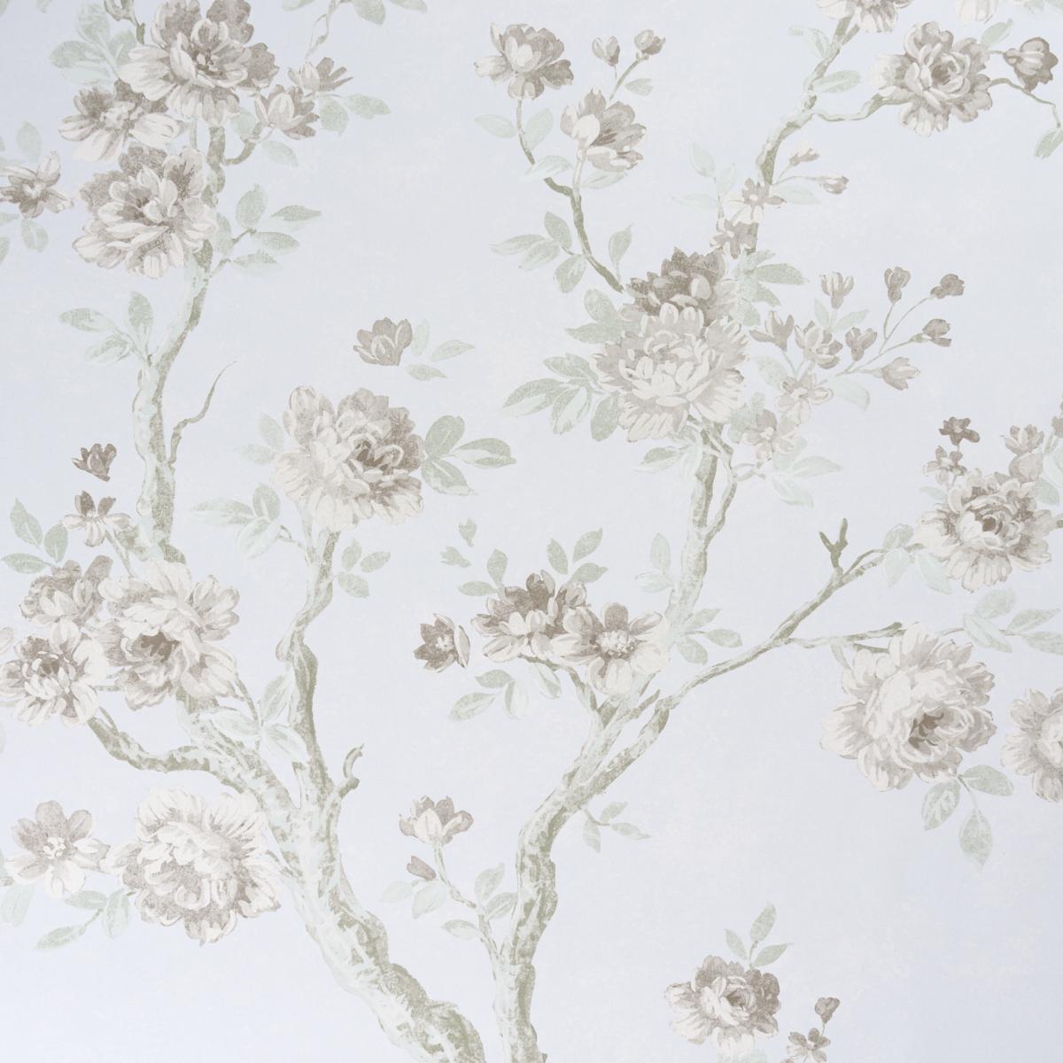 Schumacher Charlotte'S Garden Panel Set Periwinkle Wallpaper Sample 5017552