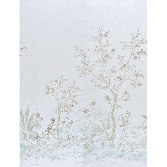 Schumacher Charlotte'S Garden Panel Set Periwinkle Wallpaper Sample 5017552
