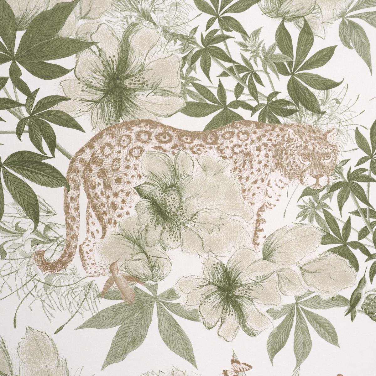 Schumacher Nocturnum Ivory & Olive Wallpaper 5017570