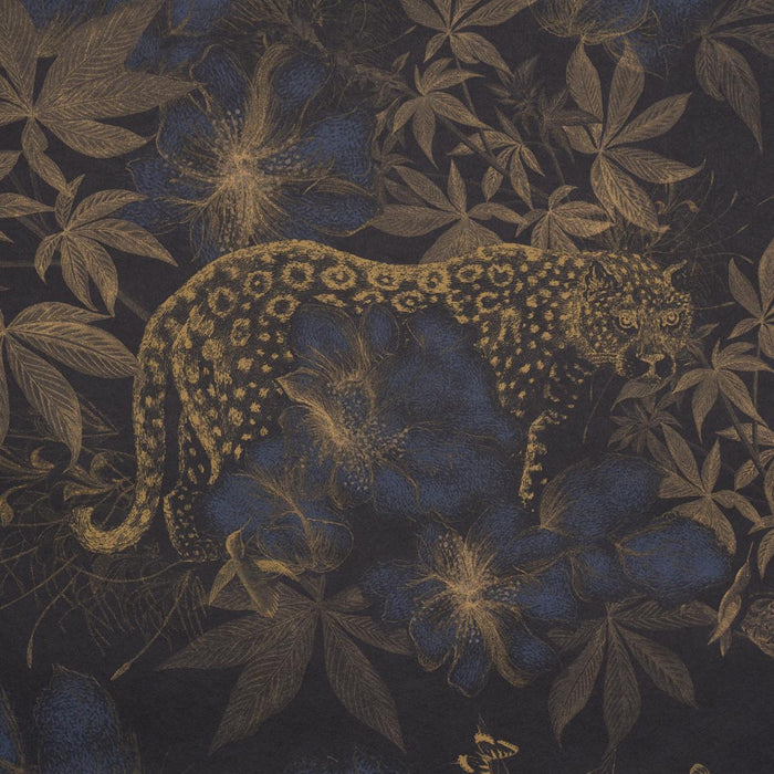 Schumacher Nocturnum Indigo & Ochre Wallpaper Sample 5017571