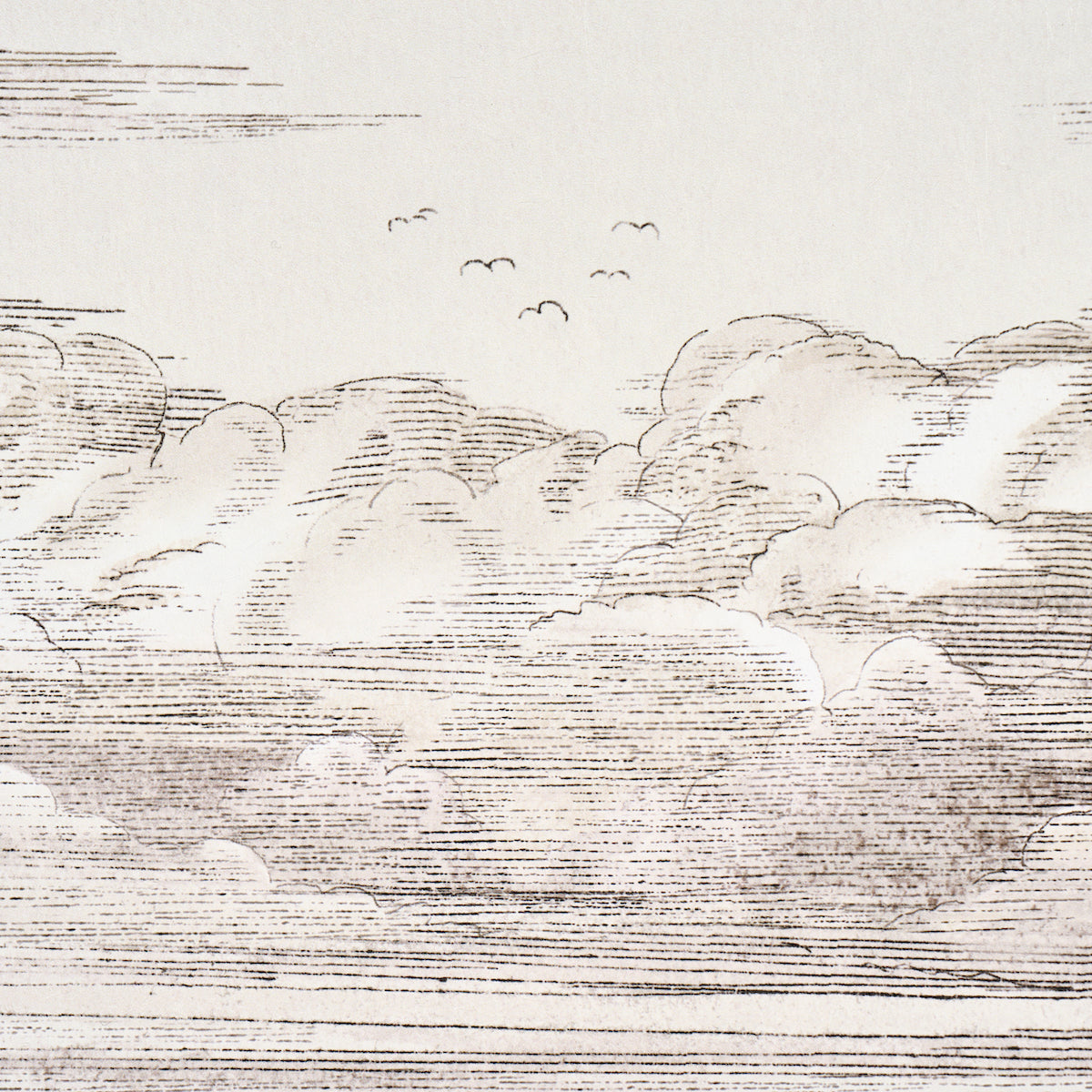 Schumacher Mr. Darcy's Clouds Grisaille Wallpaper Sample 5017582