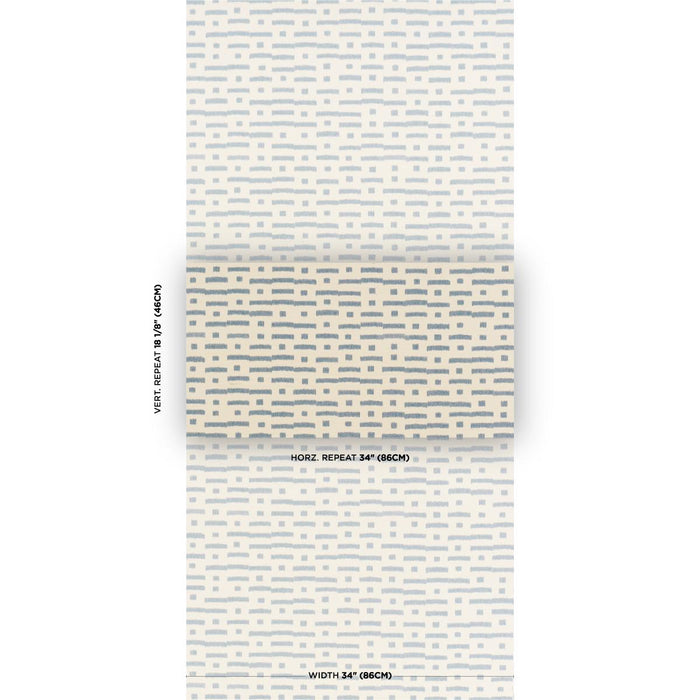 Schumacher Abstract Ikat Sisal Cadet Wallpaper 5017590