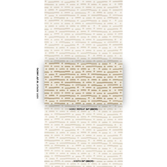 Schumacher Abstract Ikat Sisal Taupe Wallpaper 5017592