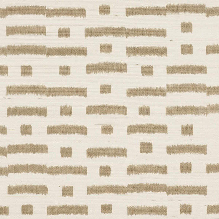 Schumacher Abstract Ikat Sisal Taupe Wallpaper 5017592