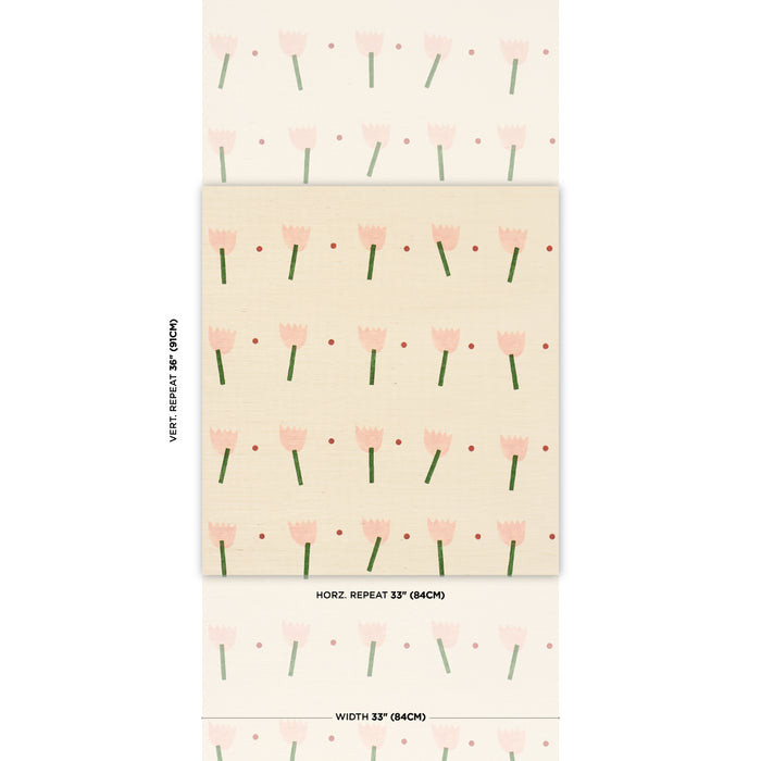 Schumacher Tulip Play Sisal Pink Wallpaper Sample 5017600