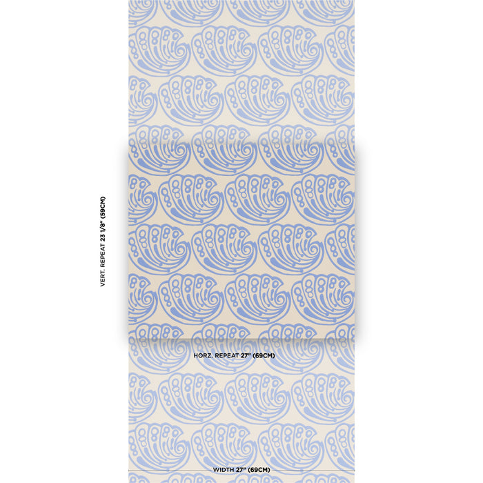 Schumacher Ramsgate French Blue Wallpaper 5017610