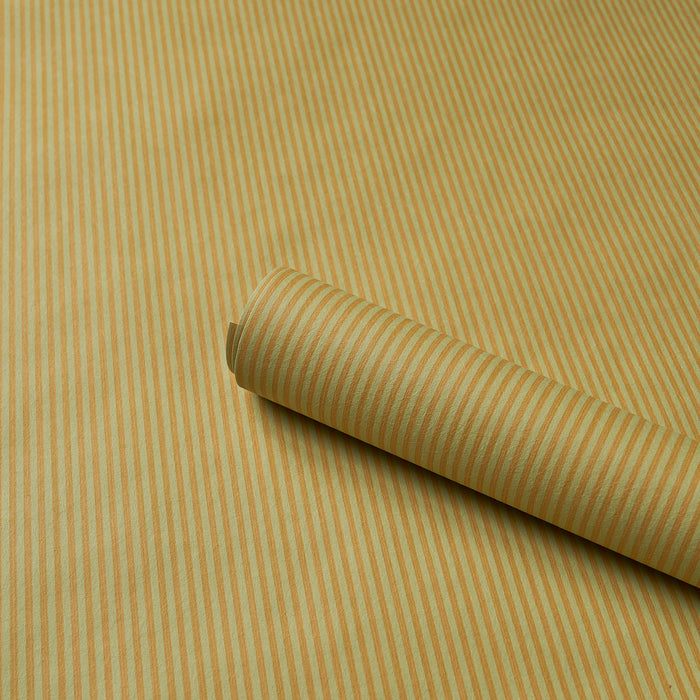 Schumacher Edwin Stripe Narrow Lemon Sage Wallpaper 5017631