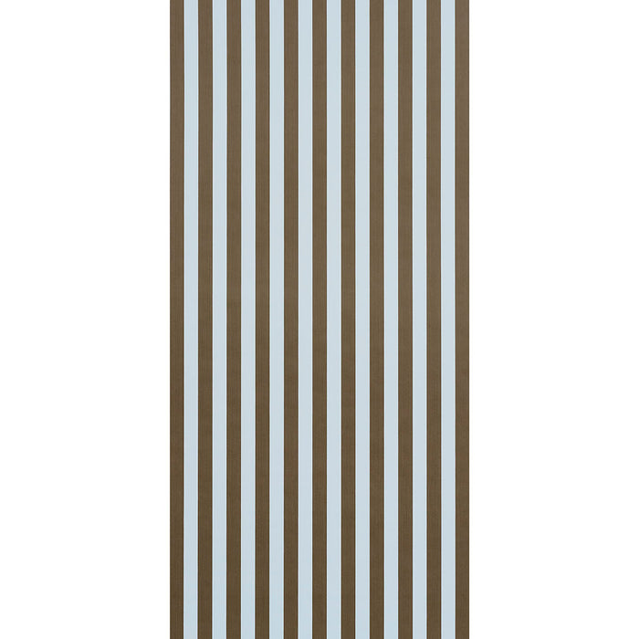 Schumacher Edwin Stripe Medium Brown & Sky Wallpaper 5017642