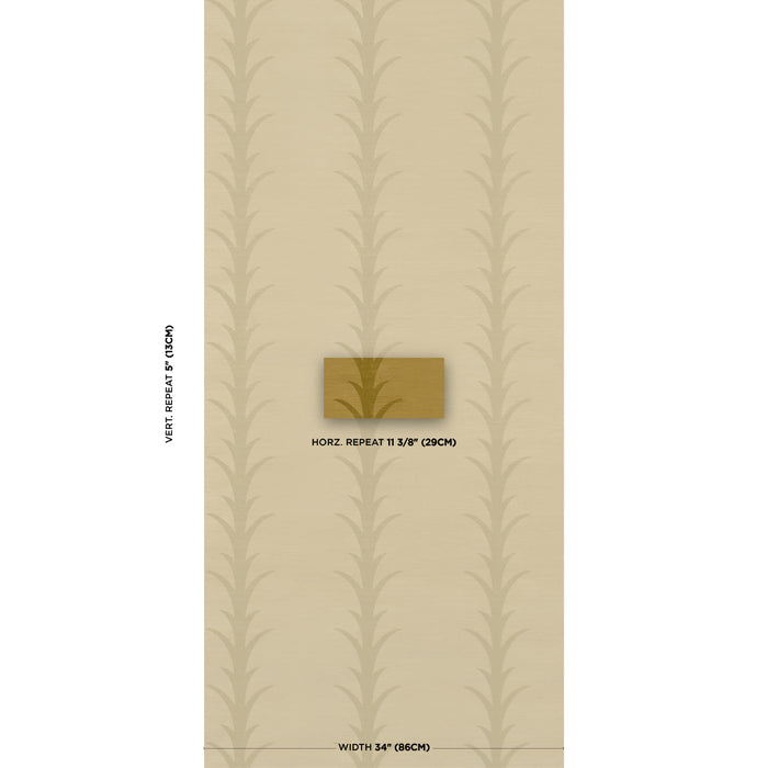 Schumacher Acanthus Stripe Sisal Celery Wallpaper 5017650