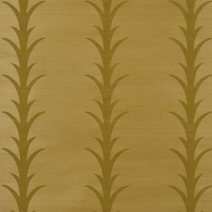 Schumacher Acanthus Stripe Sisal Celery Wallpaper Sample 5017650