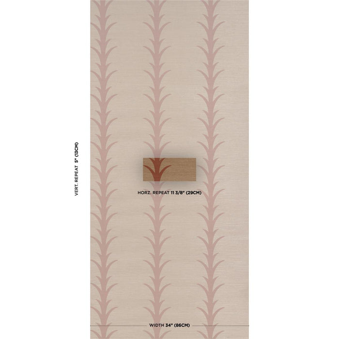 Schumacher Acanthus Stripe Sisal Mocha Wallpaper Sample 5017651