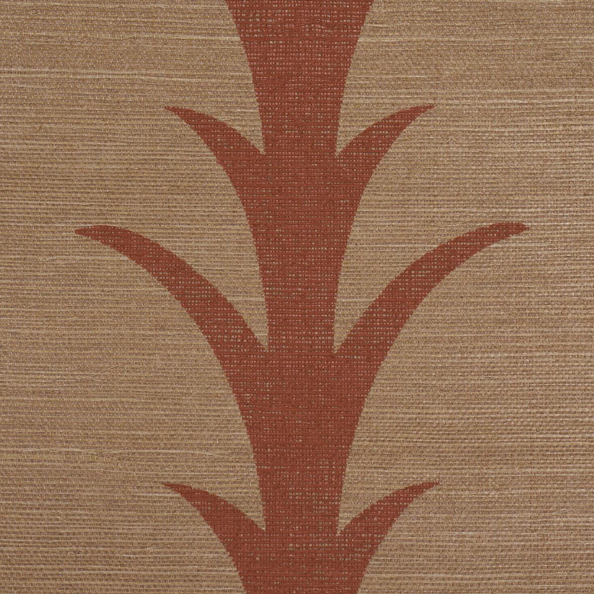 Schumacher Acanthus Stripe Sisal Mocha Wallpaper 5017651