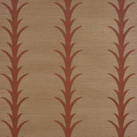 Schumacher Acanthus Stripe Sisal Mocha Wallpaper 5017651
