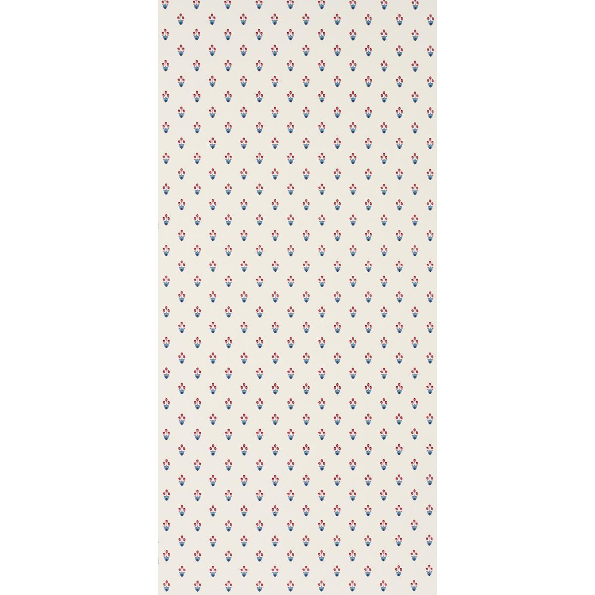 Schumacher Moira Blue & Red Wallpaper Sample 5017661