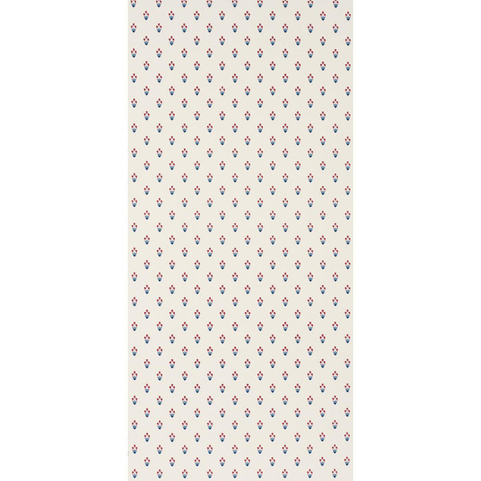 Schumacher Moira Blue & Red Wallpaper Sample 5017661