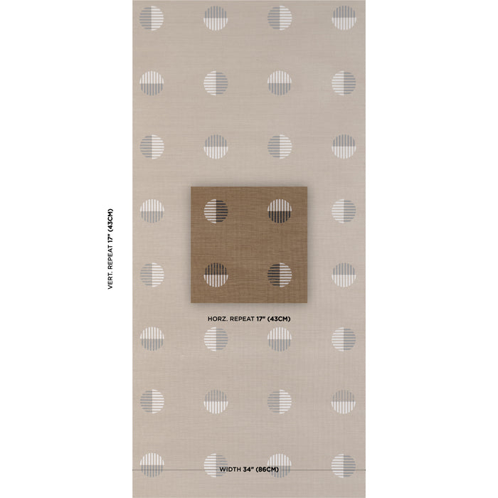 Schumacher Ando Hand Blocked Sisal Ivory & Charcoal On Natural Wallpaper 5017702