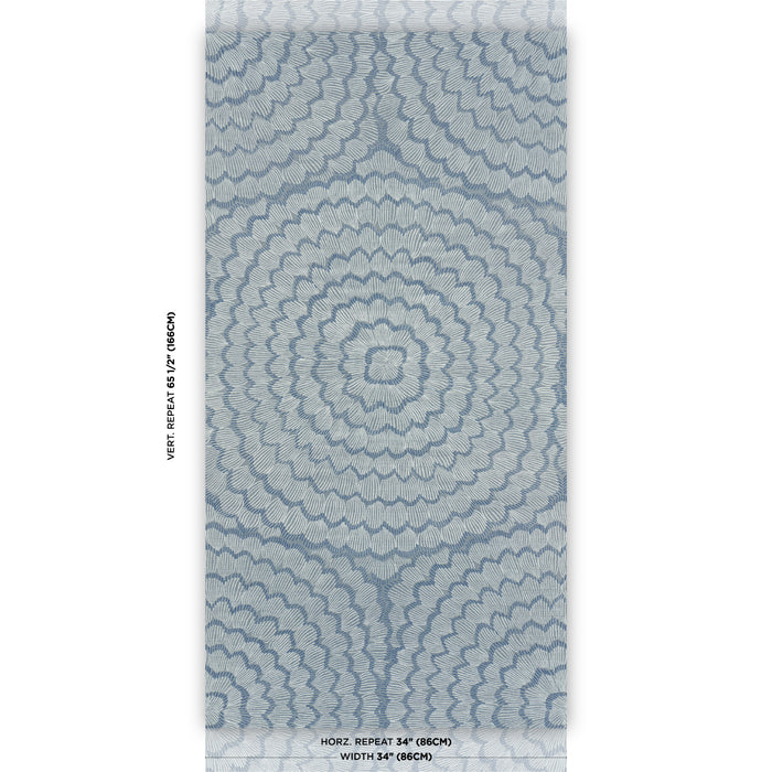 Schumacher Feather Bloom Sisal Cornflower Wallpaper 5017711