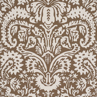 Schumacher Suffolk Damask Brown Wallpaper 5017720