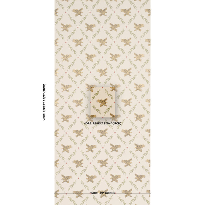Schumacher Lolaire Ivory Wallpaper Sample 5017740