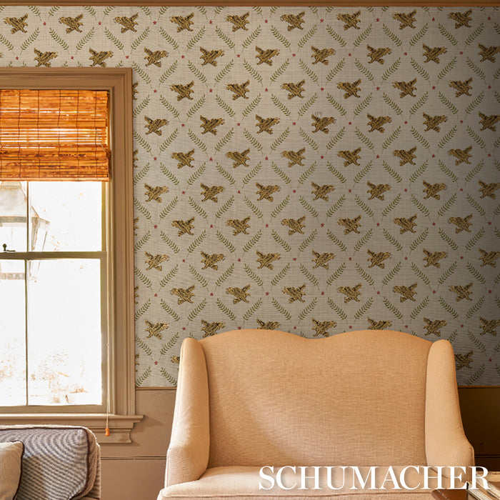 Schumacher Lolaire Ivory Wallpaper Sample 5017740