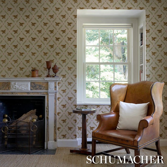 Schumacher Lolaire Ivory Wallpaper Sample 5017740
