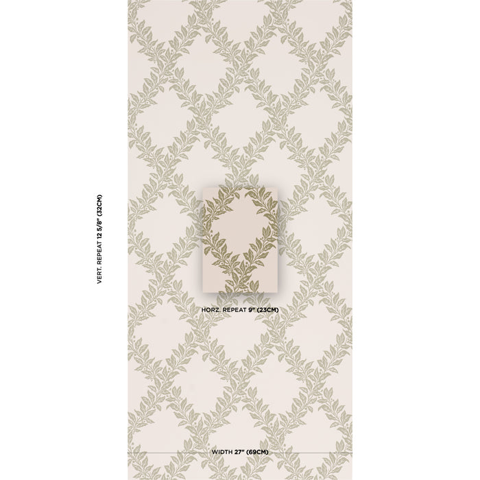 Schumacher Tyninghame Trellis Sage Wallpaper 5017750