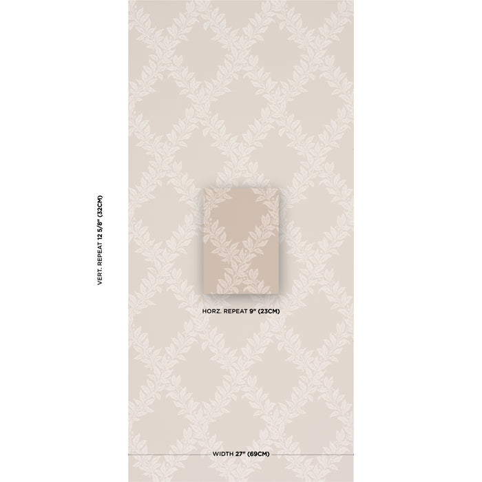 Schumacher Tyninghame Trellis Neutral Wallpaper Sample 5017751