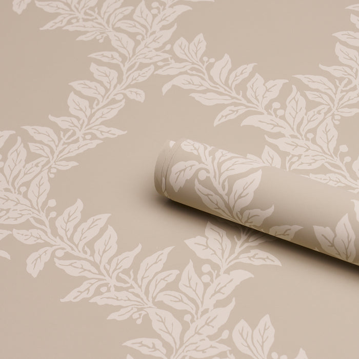 Schumacher Tyninghame Trellis Neutral Wallpaper Sample 5017751