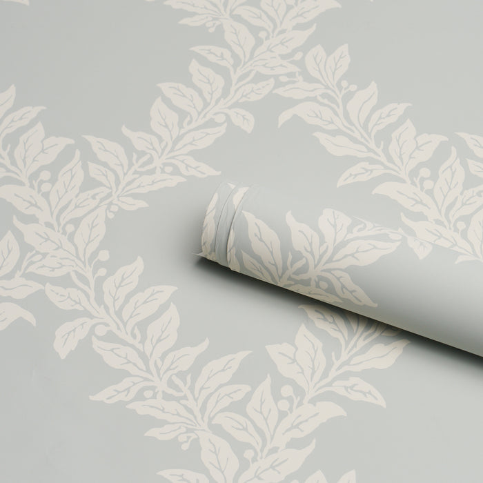 Schumacher Tyninghame Trellis Sky Wallpaper Sample 5017752