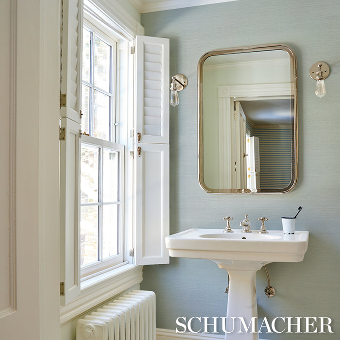 Schumacher Hemp Shimmer Sky Shimmer Wallpaper 5017772