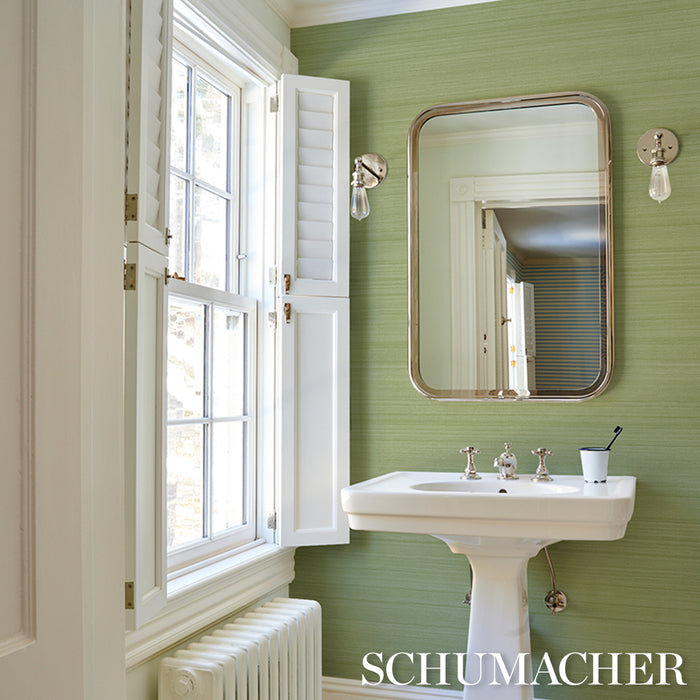 Schumacher Shaded Silk Celery Wallpaper 5017782