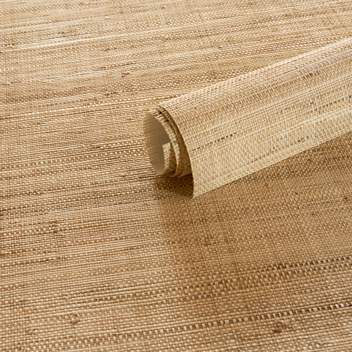 Schumacher Namu Raffia & Abaca Weave Light Natural Wallpaper Sample 5017810