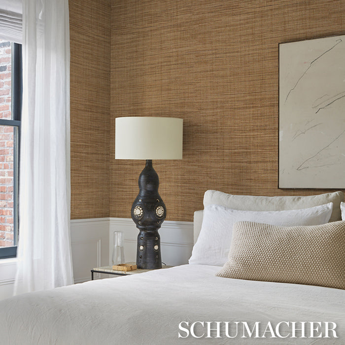 Schumacher Namu Raffia & Abaca Weave Natural Wallpaper Sample 5017811