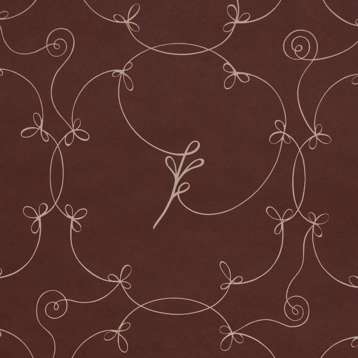 Schumacher Broderie Bordeaux Wallpaper Sample 5017850