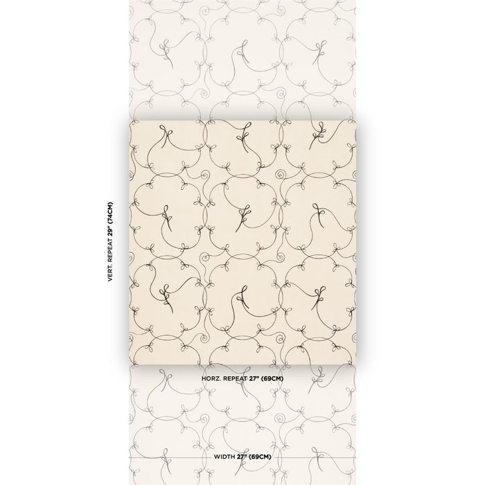 Schumacher Broderie Black & Ivory Wallpaper 5017852
